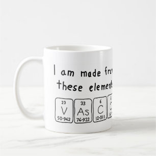 Tasse de nom de table périodique de Vasco