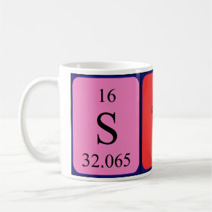 Tasse de nom de table périodique d'étoile