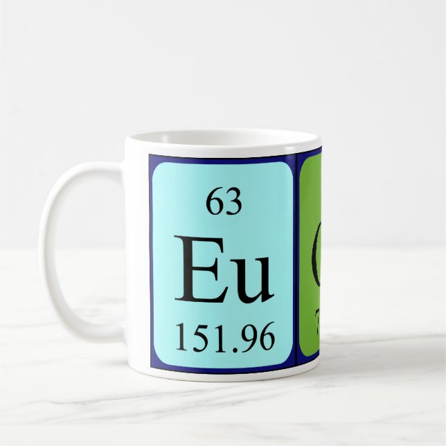 Tasse de nom de table périodique d'Eugene (Gauche)