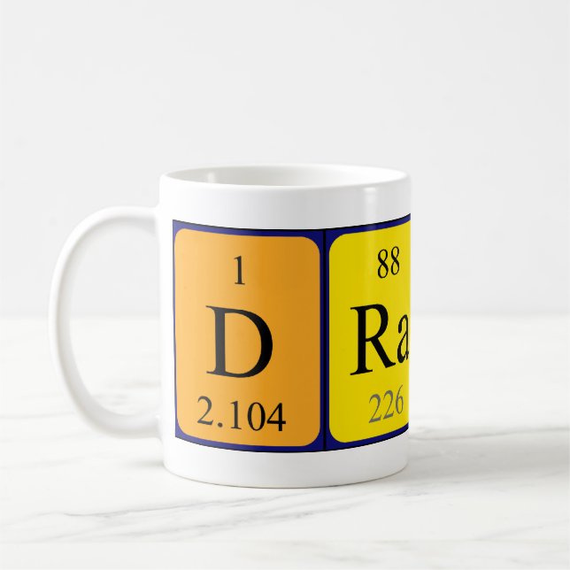 Tasse de nom de table périodique Draco (Gauche)