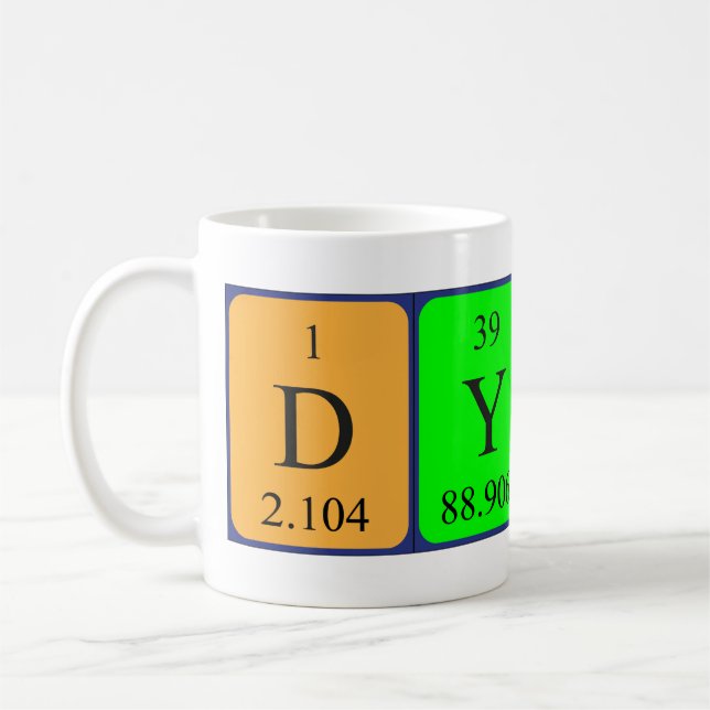 Tasse de nom de table périodique Dylan (Gauche)