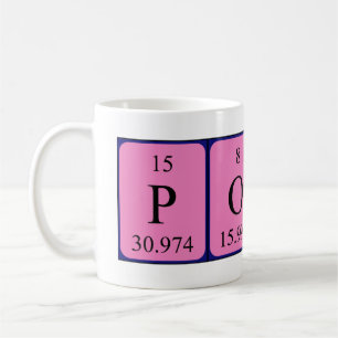 Tasse de nom de table périodique Posh