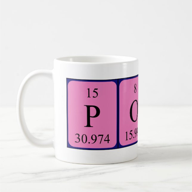 Tasse de nom de table périodique Posh (Gauche)