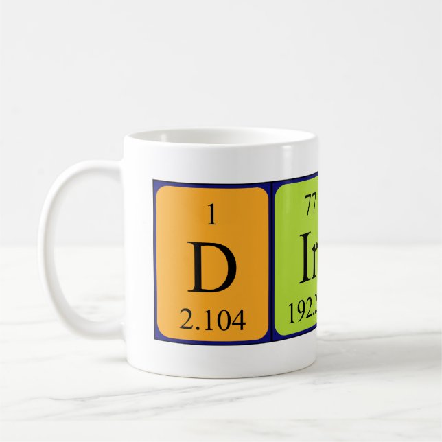Tasse de nom de table périodique sale (Gauche)