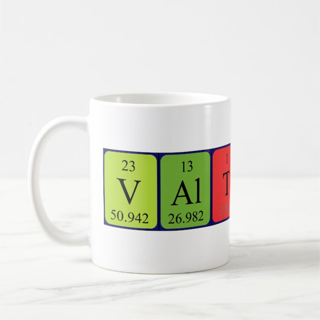 Tasse de nom de table périodique Valtteri (Gauche)
