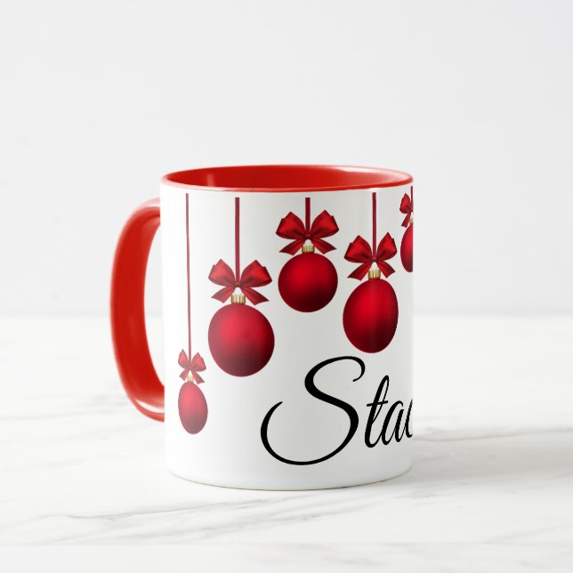 Tasse de nom de vacances de Noël (Devant gauche)