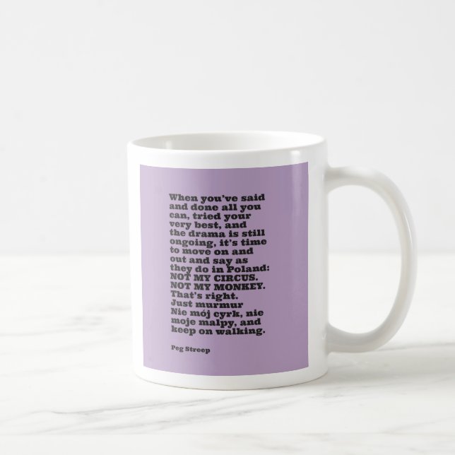 TASSE de non mon singe de Streep de cheville "non (Droite)