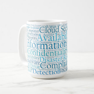 Tasse de nuage de mot de protection des données