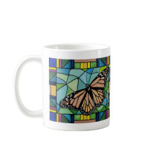 Tasse de papillon en verre souillé