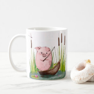 Tasse de pêche au cochon fantaisiste