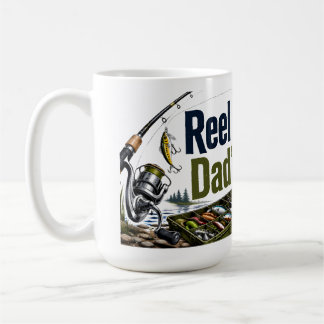 Tasse de pêche pour papa qui réfléchit tranquillem