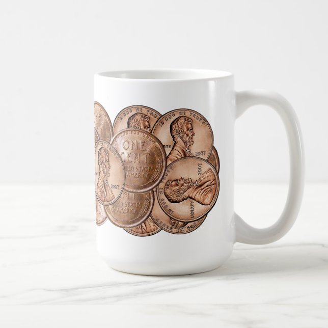 TASSE DE PENNY DE PIÈCE DE MONNAIE (Droite)