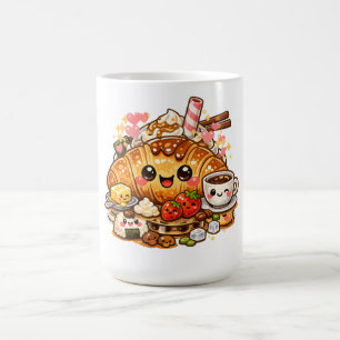 Tasse de petit-déjeuner Croissant Kawaii