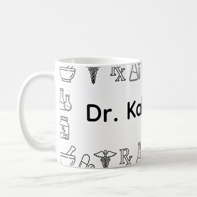 Tasse de pharmacien personnalisée minimaliste (Gauche)
