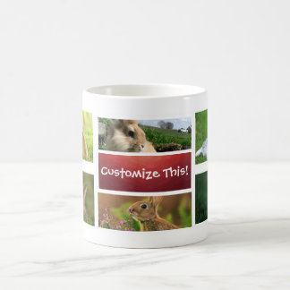 Tasse de photo de collage de lapin