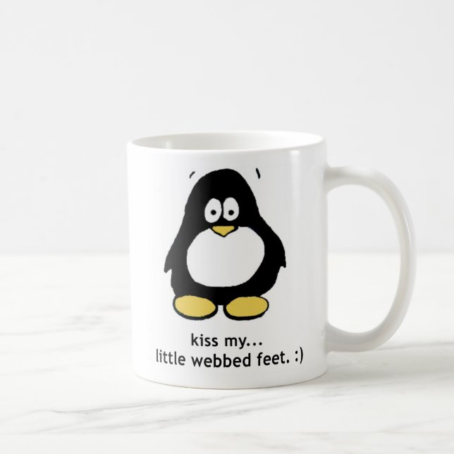 Tasse de pingouin "embrassez mes petits pieds (Droite)