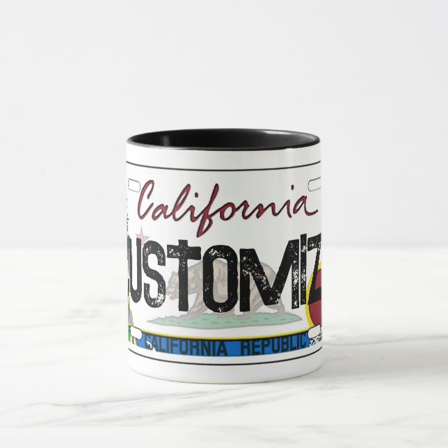 Tasse de plaque d'immatriculation californienne pe (Centre)