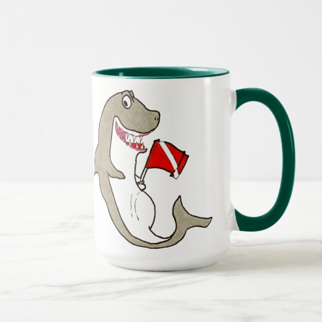 Tasse De plongeur requin affamé vers le bas (Droite)