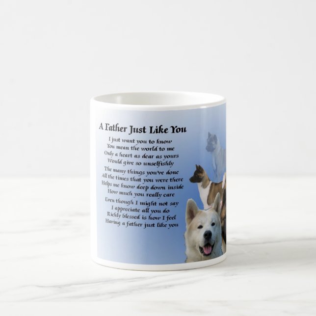 Tasse de poème de père de chien d'Akita (Centre)