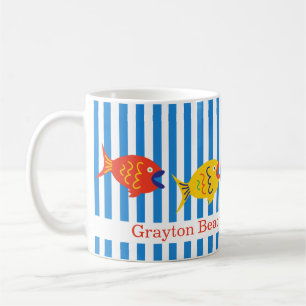 Tasse de poisson fantaisiste personnalisée colorée