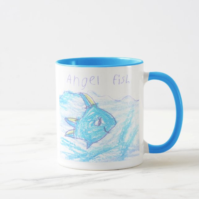 Tasse de poissons d'ange - tasse d'art d'enfants (Droite)
