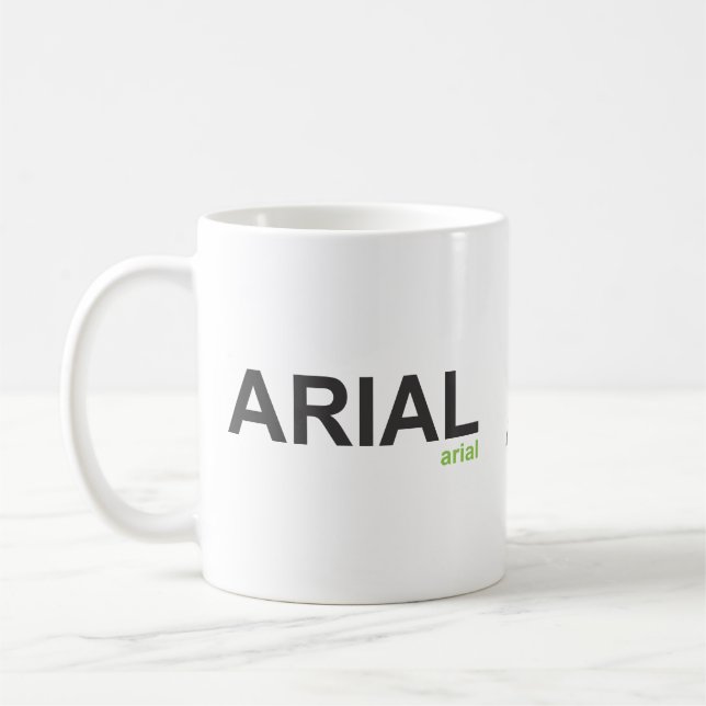 Tasse de police d'Arial (Gauche)
