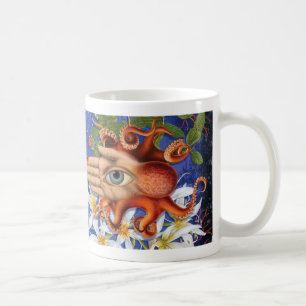 tasse de poulpes et de fleurs de tasse