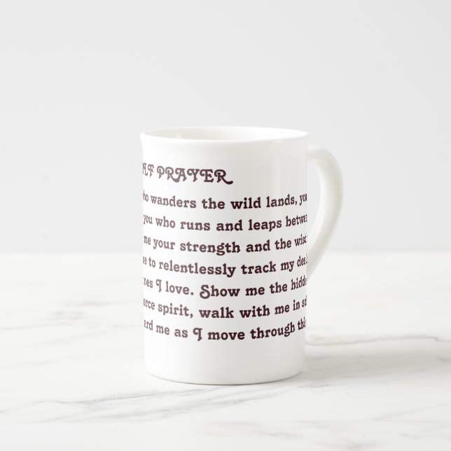 TASSE DE PRIÈRE DE LOUP (Devant droit)