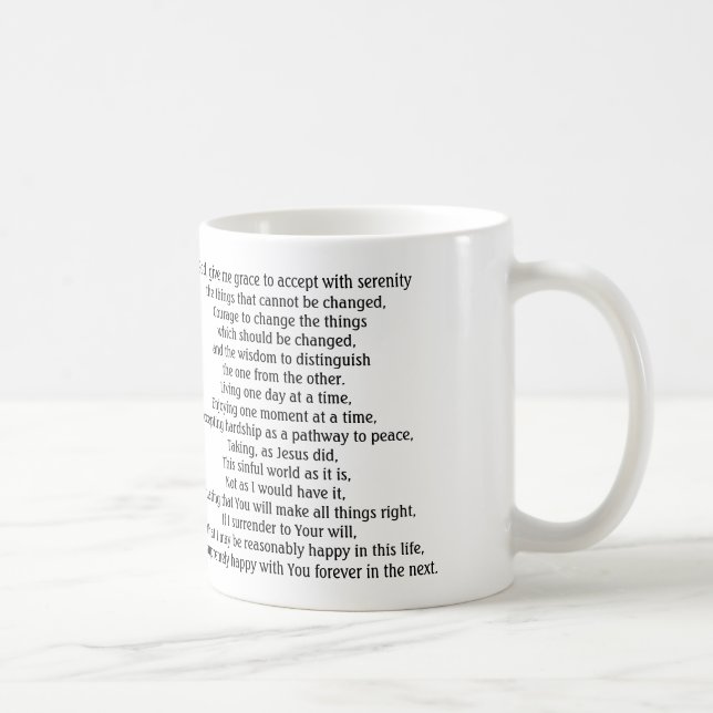 TASSE DE PRIÈRE DE SÉRÉNITÉ (Droite)