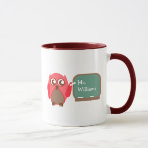Tasse de professeur - hibou rouge au tableau