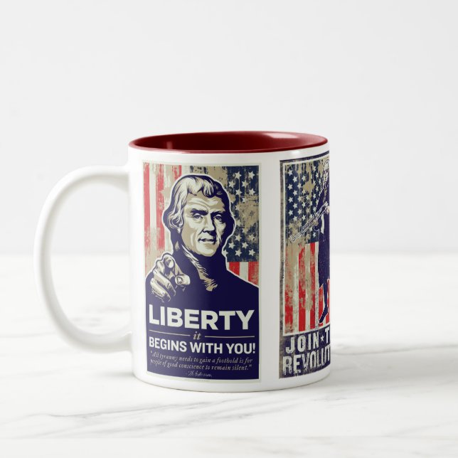 Tasse de propagande de révolution américaine (Gauche)