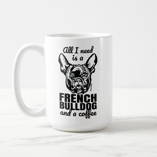 Tasse de propriétaire de bouledogue français de (Gauche)