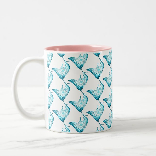 Tasse de rayon de Manta, cadeau orienté d'océan (Gauche)