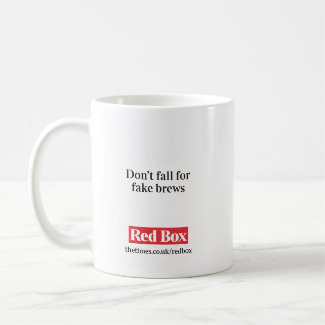 Tasse de RedBox - ne tombez pas pour de faux brews (Gauche)