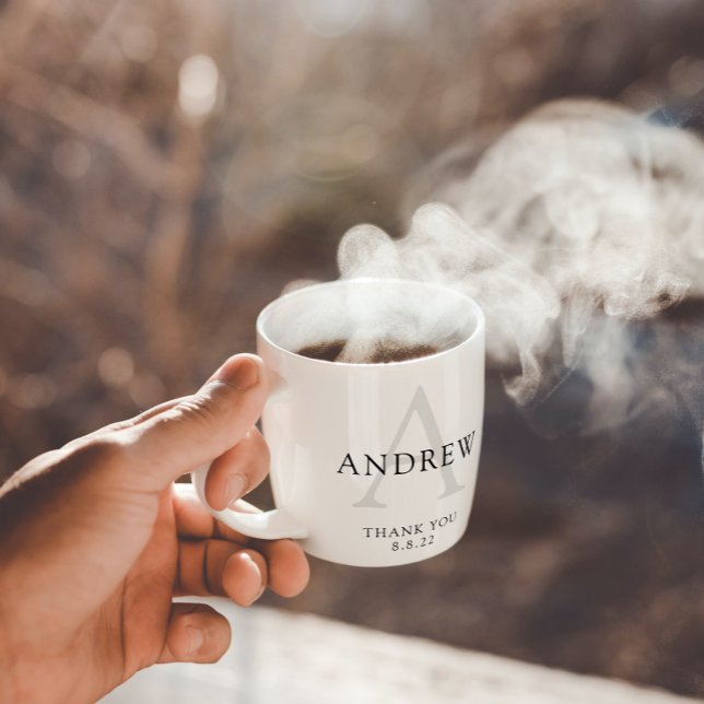 Tasse de remerciement pour le marié avec monogramm (Créateur téléchargé)