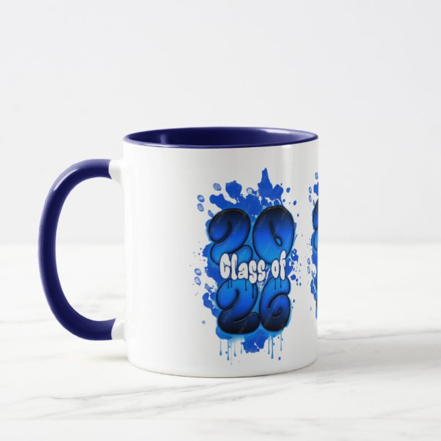 Tasse de remise des diplômes Graffiti Bleu de la p (Gauche)