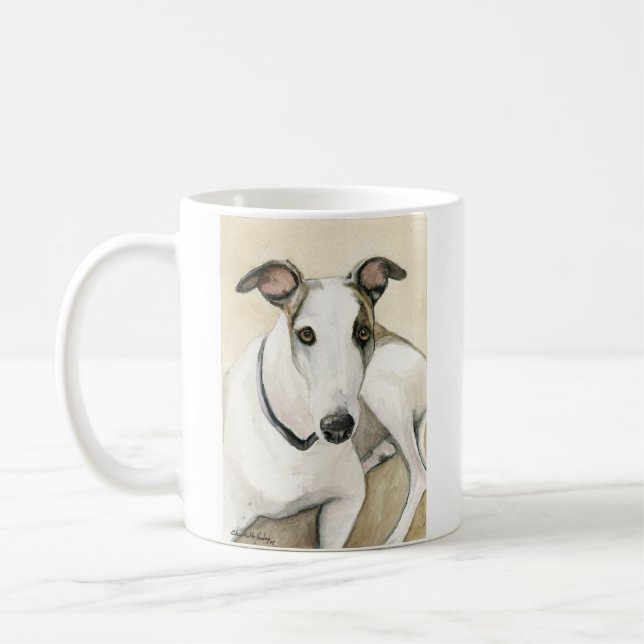 Tasse de reproduction d'art de chien de "lévrier" (Gauche)