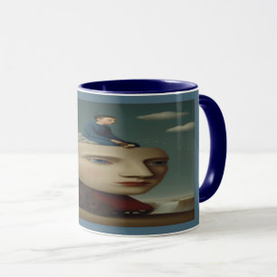 Tasse de rêve de tête mécanique surréaliste