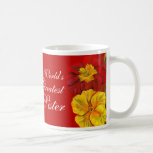 Tasse de rouge de la soeur du monde floral d'art
