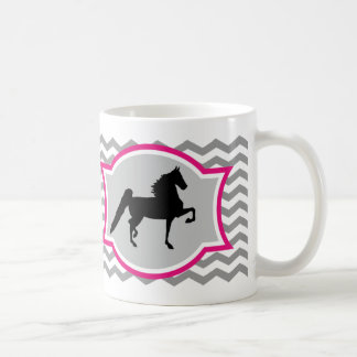 Tasse de Saddlebred d'Américain - gris et rose