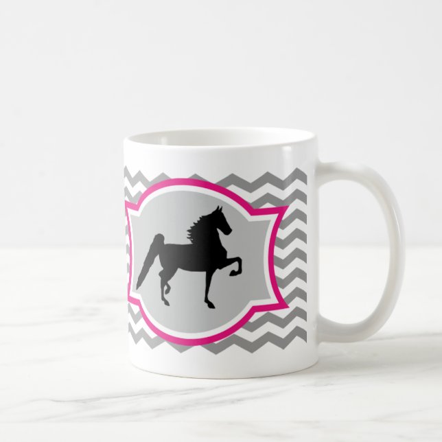 Tasse de Saddlebred d'Américain - gris et rose (Droite)