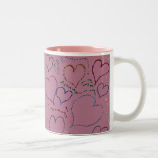 Tasse de scintillement de coeurs