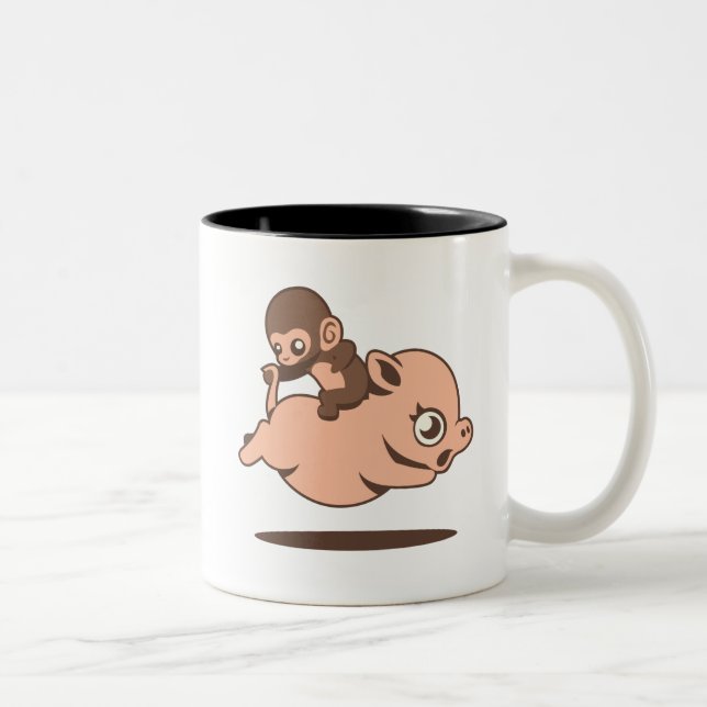 Tasse de singe de bébé (allant à reculons sur un (Droit)