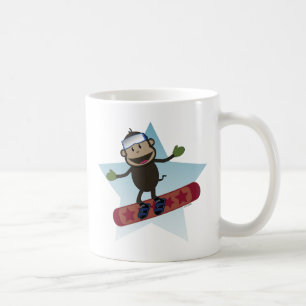 Tasse de singe de surf des neiges