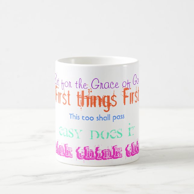 Tasse de slogan d'alcooliques anonymes d'aa (Centre)