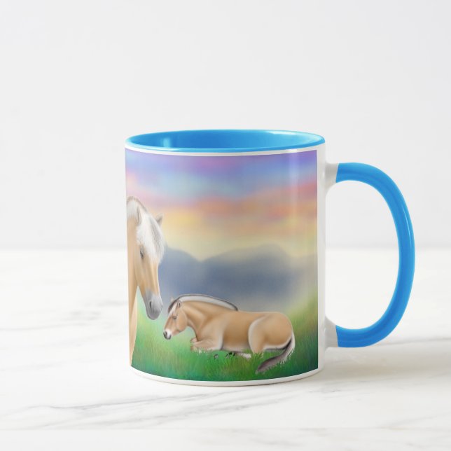 Tasse de sonnerie de chevaux de fjord au repos (Droite)
