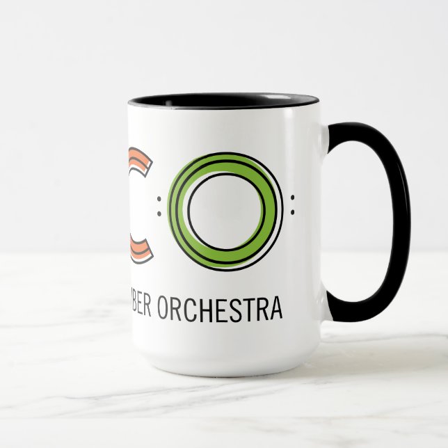 tasse de sonnerie du TACO 15oz - blanc et noir (Droite)