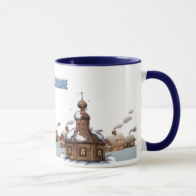 Tasse de sonnerie. Hiver en Ukraine (Droite)