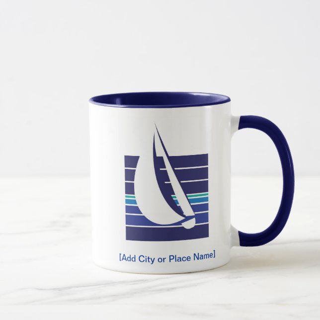 Tasse de Square_Namedrop de bleus de bateau (Droite)