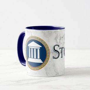 Tasse de stoïcisme avec stoa encadré